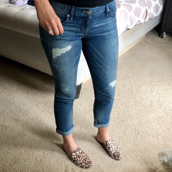 Express Cropped Distressed Jeans - Size 6 - Picture 2 of 6